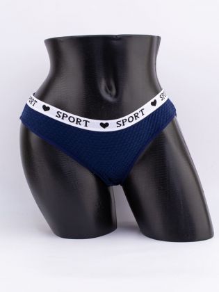 Слипы вафельные с белым поясом с надписью "sport" - фото 1