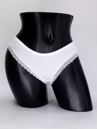 Слипы в рубчик с кружевом - фото 1