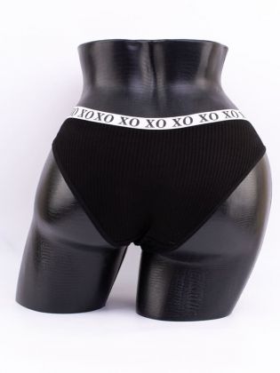 Слипы в рубчик с эластичным поясом и надписью "XO" - фото 3