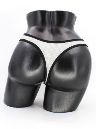 Стринги в рубчик с черной полоской - фото 3