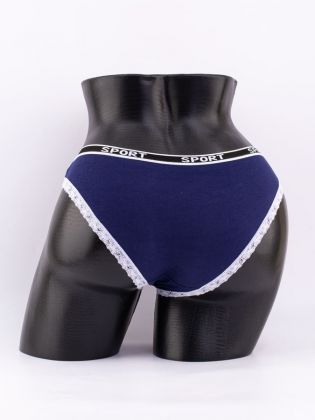 Слипы с кружевной окантовкой и эластичным поясом с надписью "sport" - фото 3