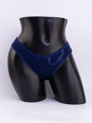 Слипы вафельные с кружевной вставкой - фото 1