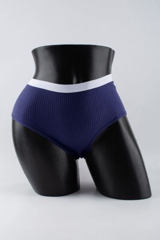 Слипы в рубчик с белым поясом - фото 1