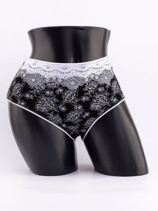 Слипы с кружевом и цветочным принтом - фото 1