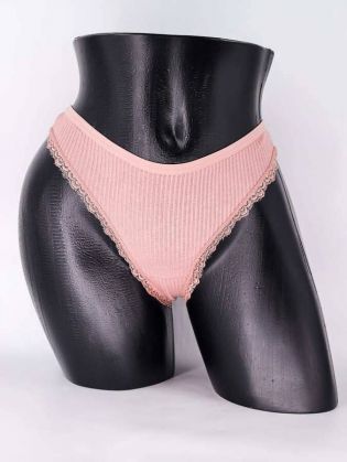 Стринги в рубчик с бахромой - фото 1