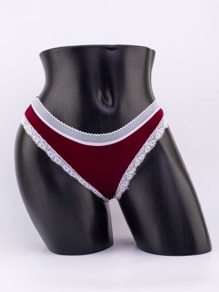 Слипы с кружевной окантовкой и эластичным поясом - фото 1