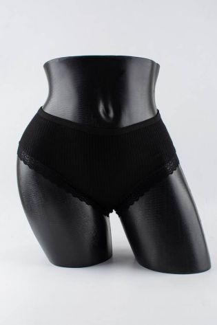 Слипы в рубчик с кружевом - фото 1