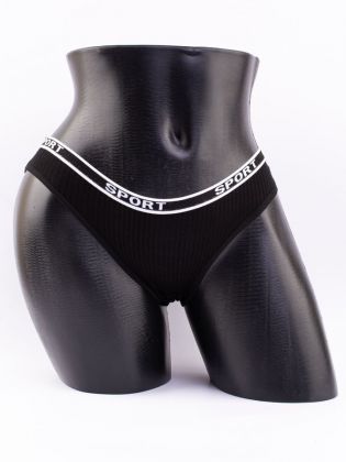 Слипы в рубчик с надписью "sport" - фото 1