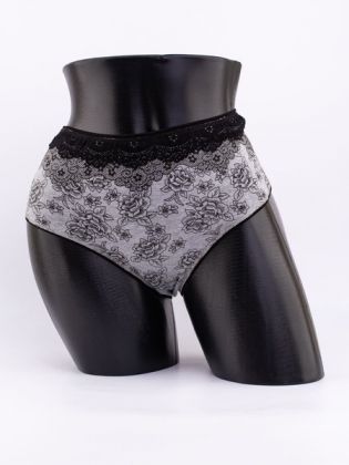 Слипы с кружевом и цветочным принтом - фото 1