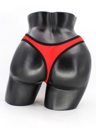 Стринги в рубчик с черной полоской - фото 3