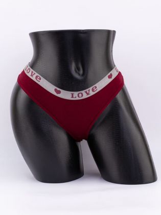 Стринги с эластичным поясом с надписью "love" - фото 1